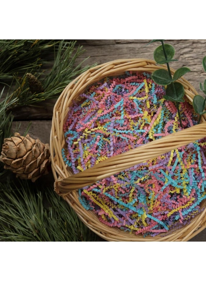 OASIS-TH 450 Gram Shred Paper Filler Crinkle Cut Paper for Wrapping & Filling Gift Basket Gift Boxes, Mixed Color - Image 3